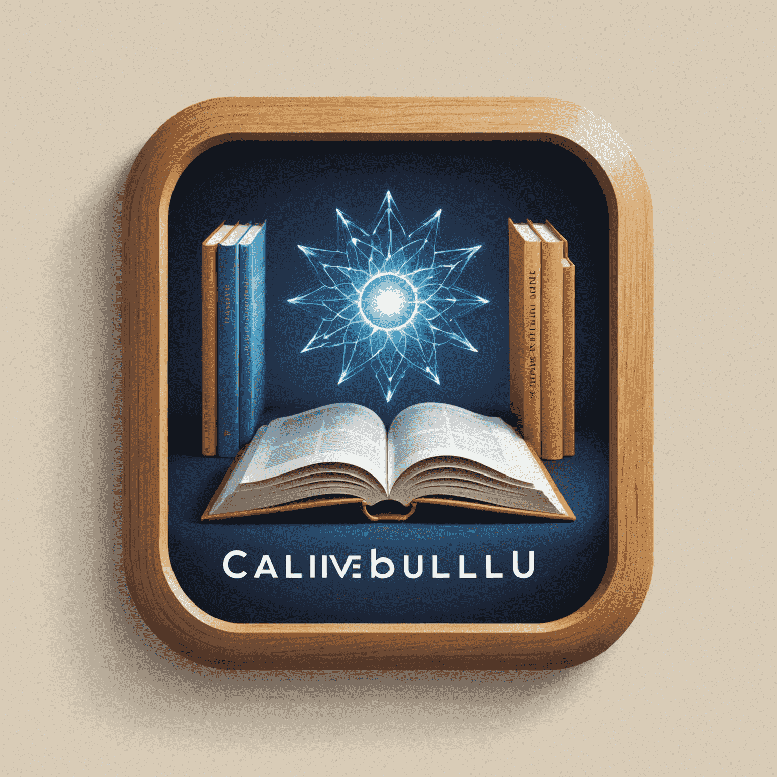 Calibluu logo featuring an electronic book icon